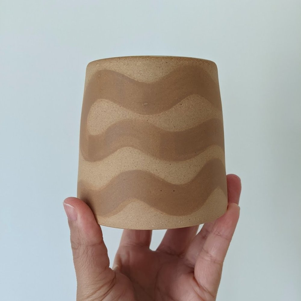 STUDIO SONTOSIS New Tan Squiggle Short Cup